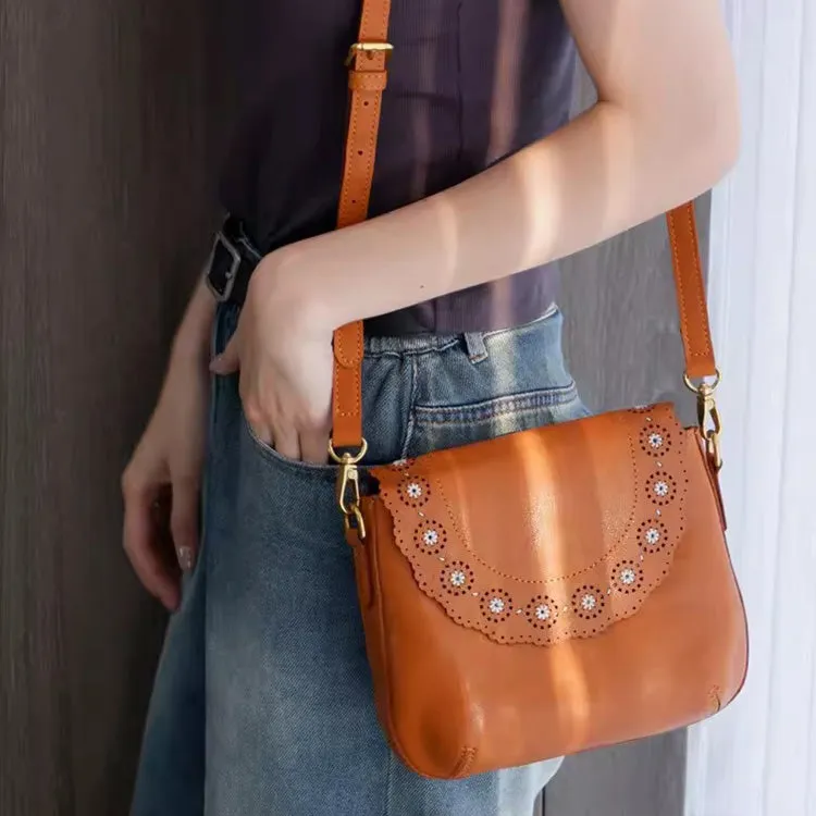 Cute Womens Leather Crossbody Satchel Small Over The Shoulder Purse