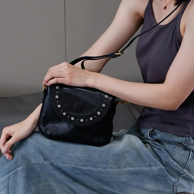 Cute Womens Leather Crossbody Satchel Small Over The Shoulder Purse