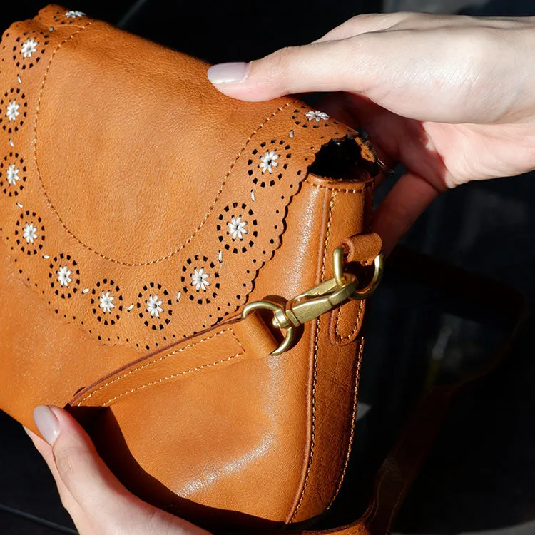 Cute Womens Leather Crossbody Satchel Small Over The Shoulder Purse