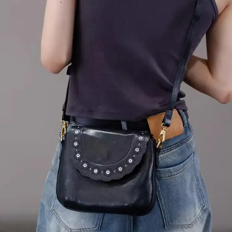 Cute Womens Leather Crossbody Satchel Small Over The Shoulder Purse
