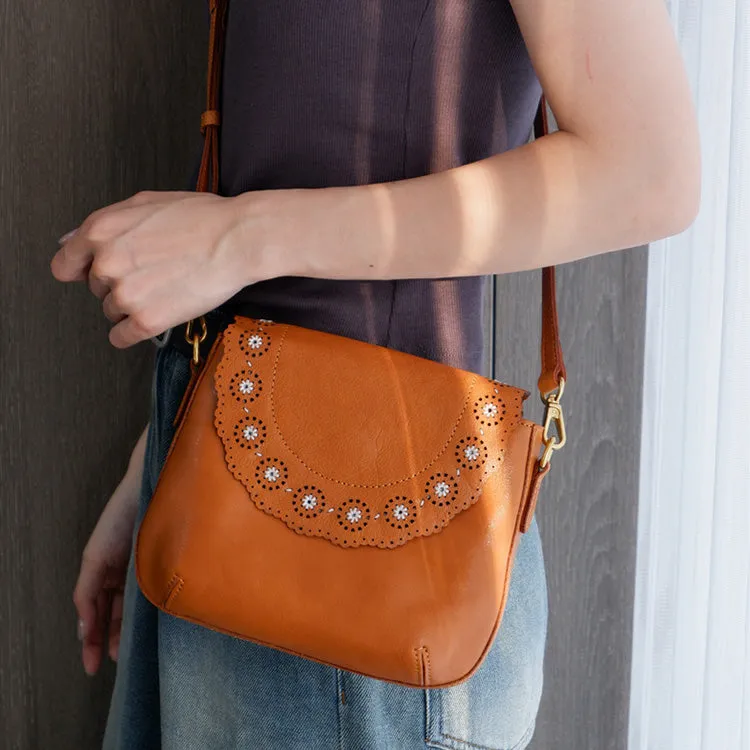 Cute Womens Leather Crossbody Satchel Small Over The Shoulder Purse