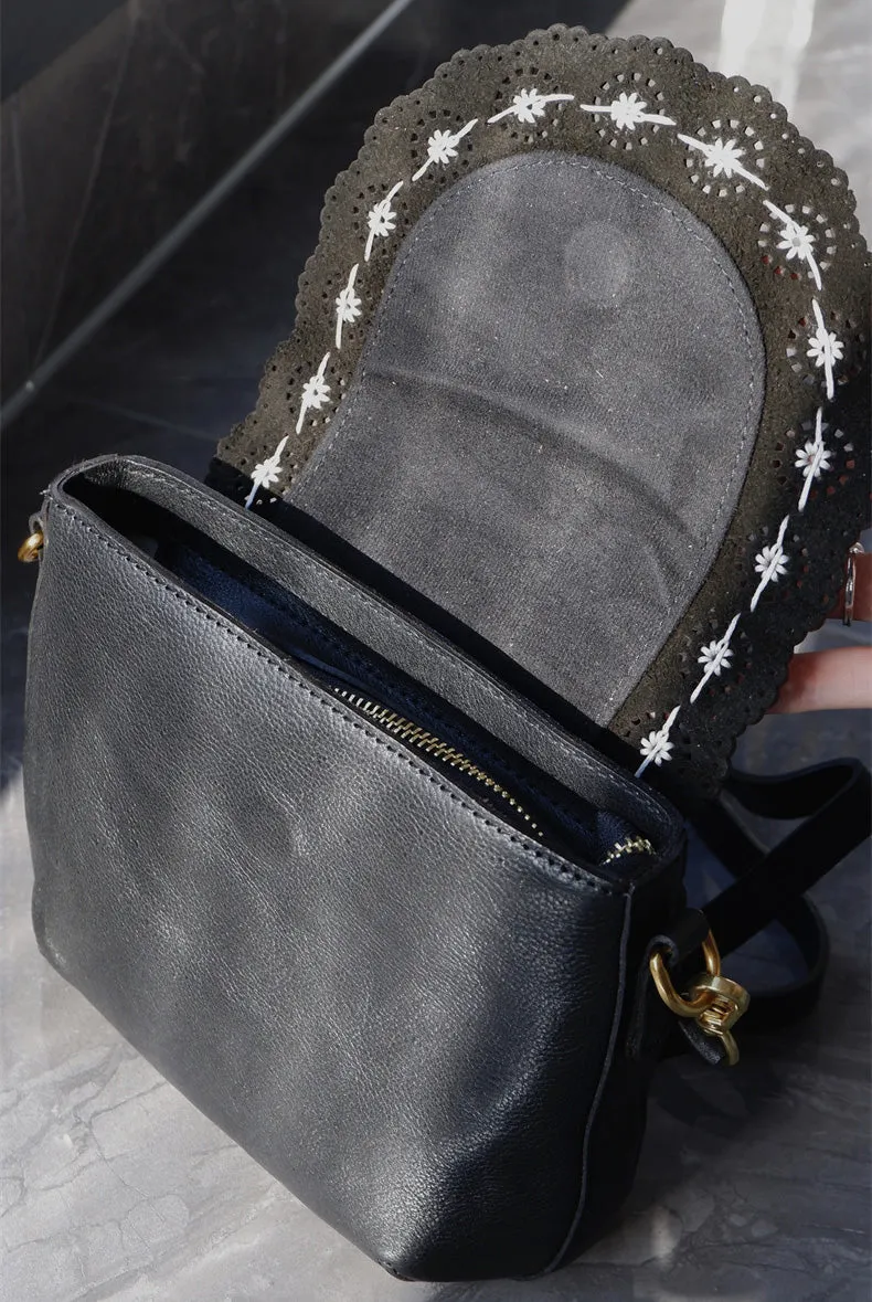 Cute Womens Leather Crossbody Satchel Small Over The Shoulder Purse