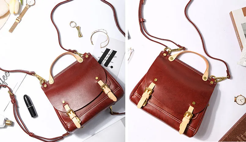 Cute Womens Small Leather Book Bag Shoulder Handbags For Women