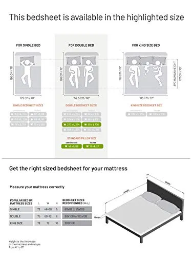 D'Decor Live Beautiful 136TC 1 Double Bedsheet with 2 Pillow Covers - Beige ( 228 cm X 274 cm , 90IN X 108IN )