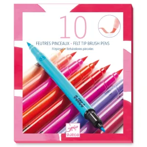 Djeco DJ08802 10 Felt Tip Brush Pens Sweet