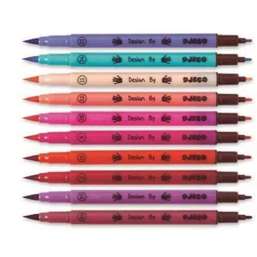 Djeco DJ08802 10 Felt Tip Brush Pens Sweet