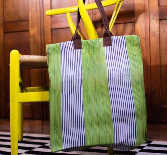 Eco Woven Market Shopping Bag in Doge, Pearl, Primrose & Grass