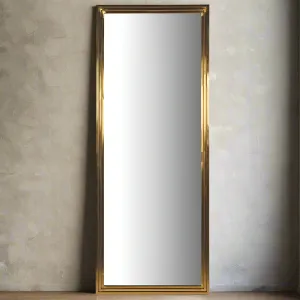 Extra Large Stepped Gold Metal Mirror 220 cm x 85 cm