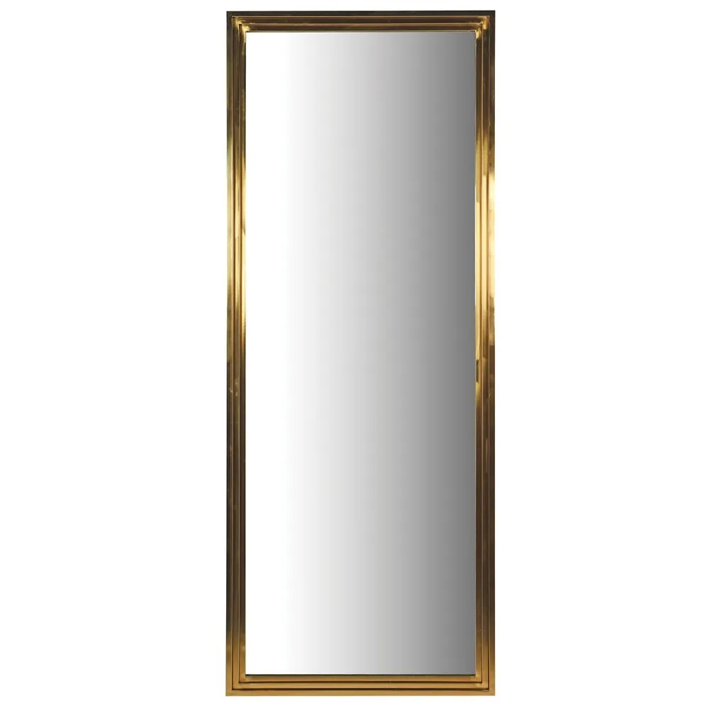 Extra Large Stepped Gold Metal Mirror 220 cm x 85 cm