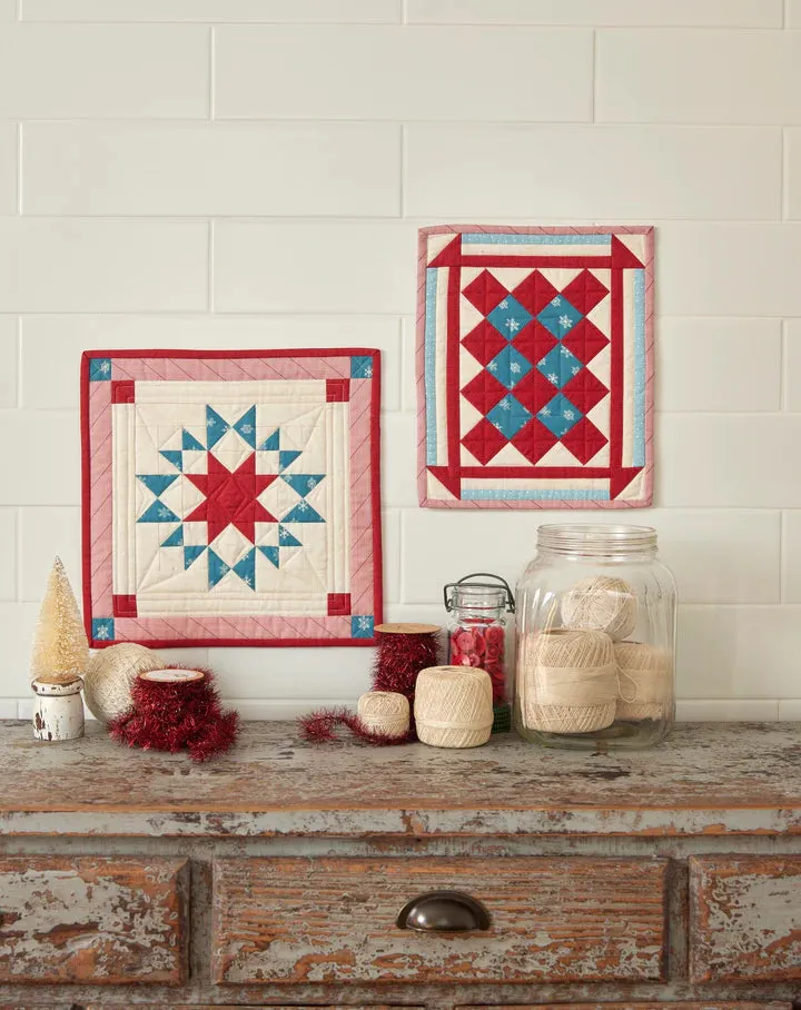 Fabric, Winter in Snowtown by Buttermilk Basin - Red Tossed Snowmen (by the yard)