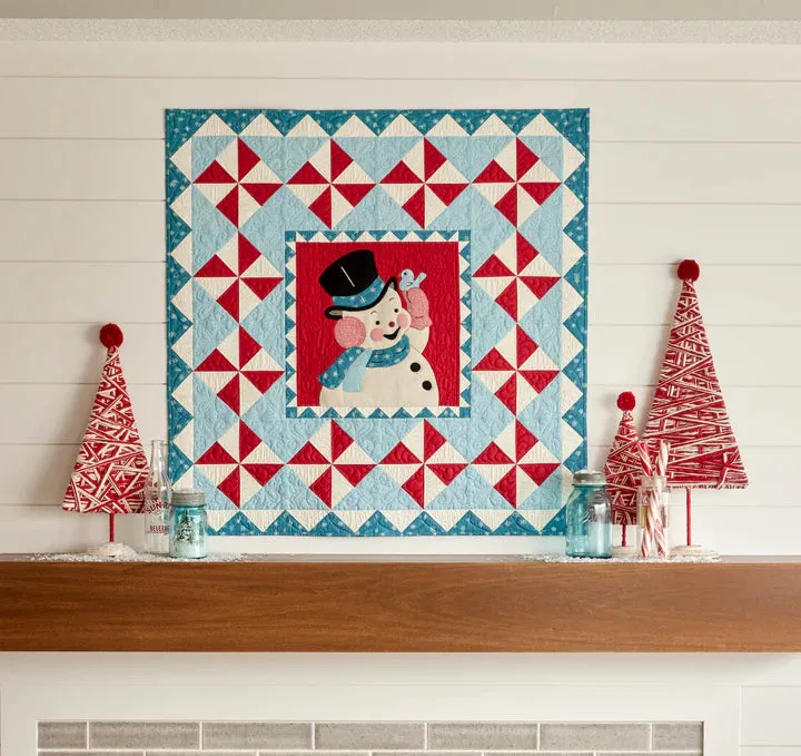 Fabric, Winter in Snowtown by Buttermilk Basin - Red Tossed Snowmen (by the yard)