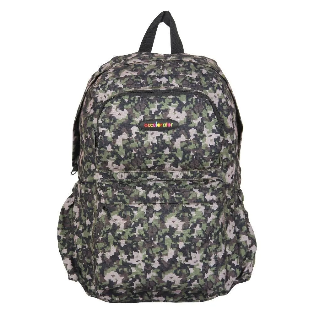 FabSeasons Green Camouflage Polyester Graphic Printed Backpack