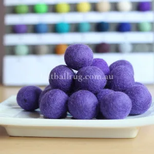 Felt Ball Purple 1 CM,  2 CM, 2.5 CM, 3 CM, 4 CM Colour 43