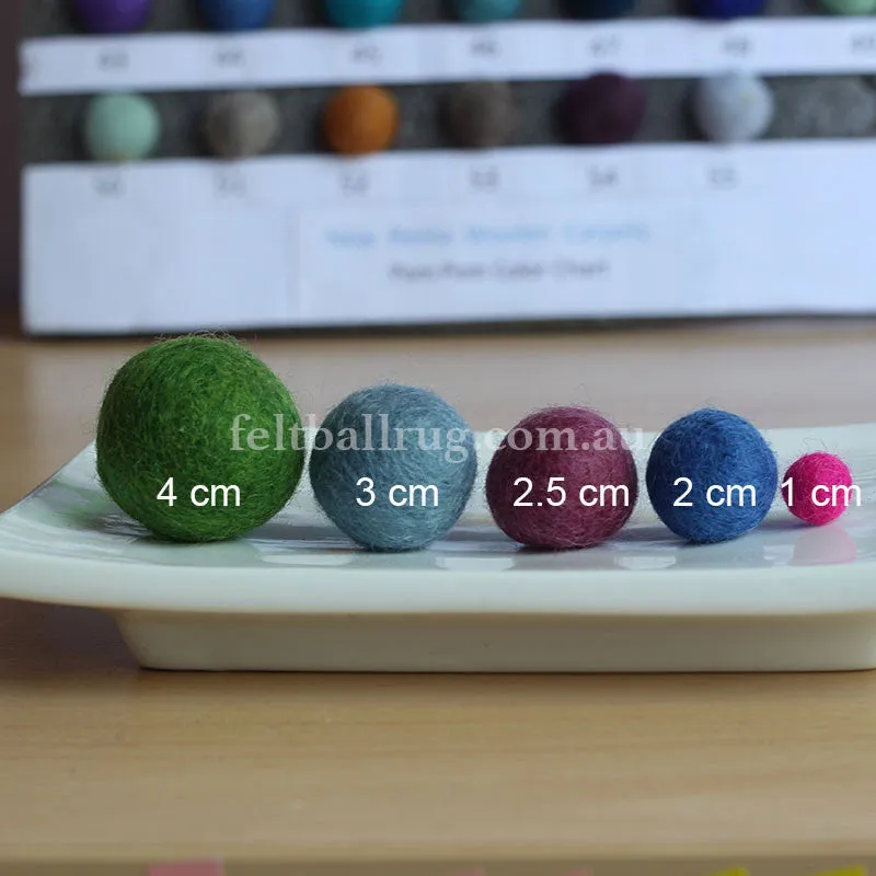 Felt Ball Purple 1 CM,  2 CM, 2.5 CM, 3 CM, 4 CM Colour 43