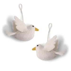 Felt Christmas Decorations - Two Turtle Doves (Pair)