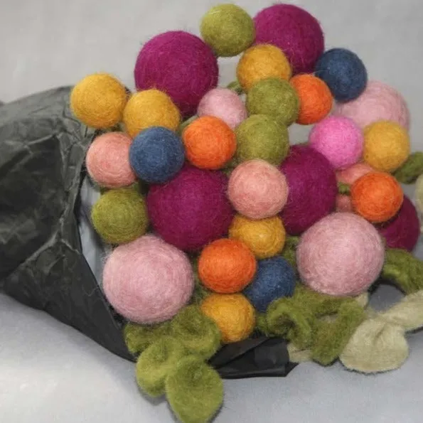 Felt Flowers - Blossom Medium (3.5cm) - Blue