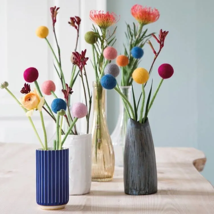 Felt Flowers - Blossom Medium (3.5cm) - Blue