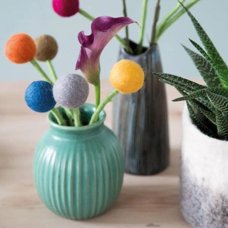 Felt Flowers - Blossom Small (2cm) - Grey (Muted)