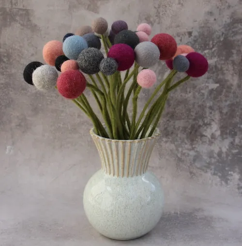 Felt Flowers - Blossom Small (2cm) - Grey (Muted)