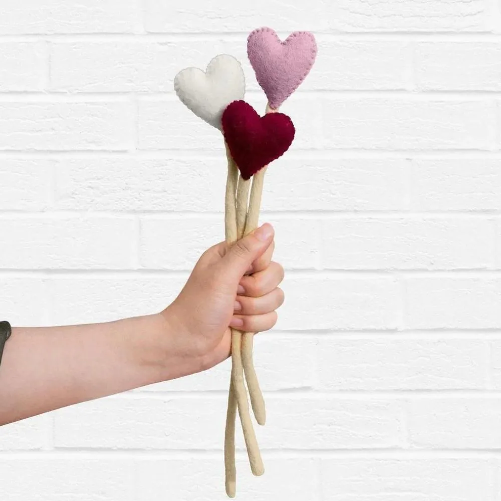 Felt Heart Stem - Pick Your Favorite