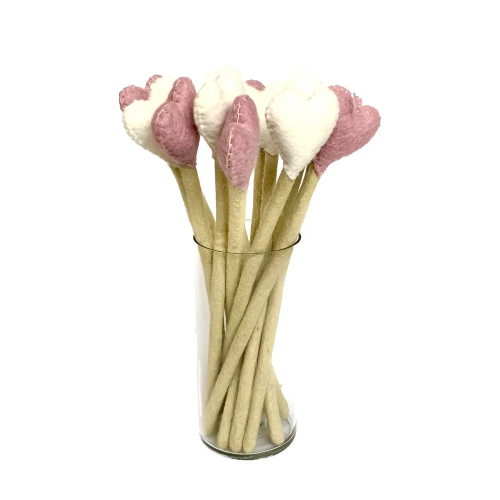 Felt Heart Stem - Pick Your Favorite