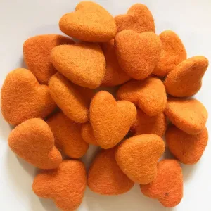 Felt Hearts Orange