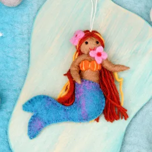 Felt Little Mermaid Hanging - Blue Tail