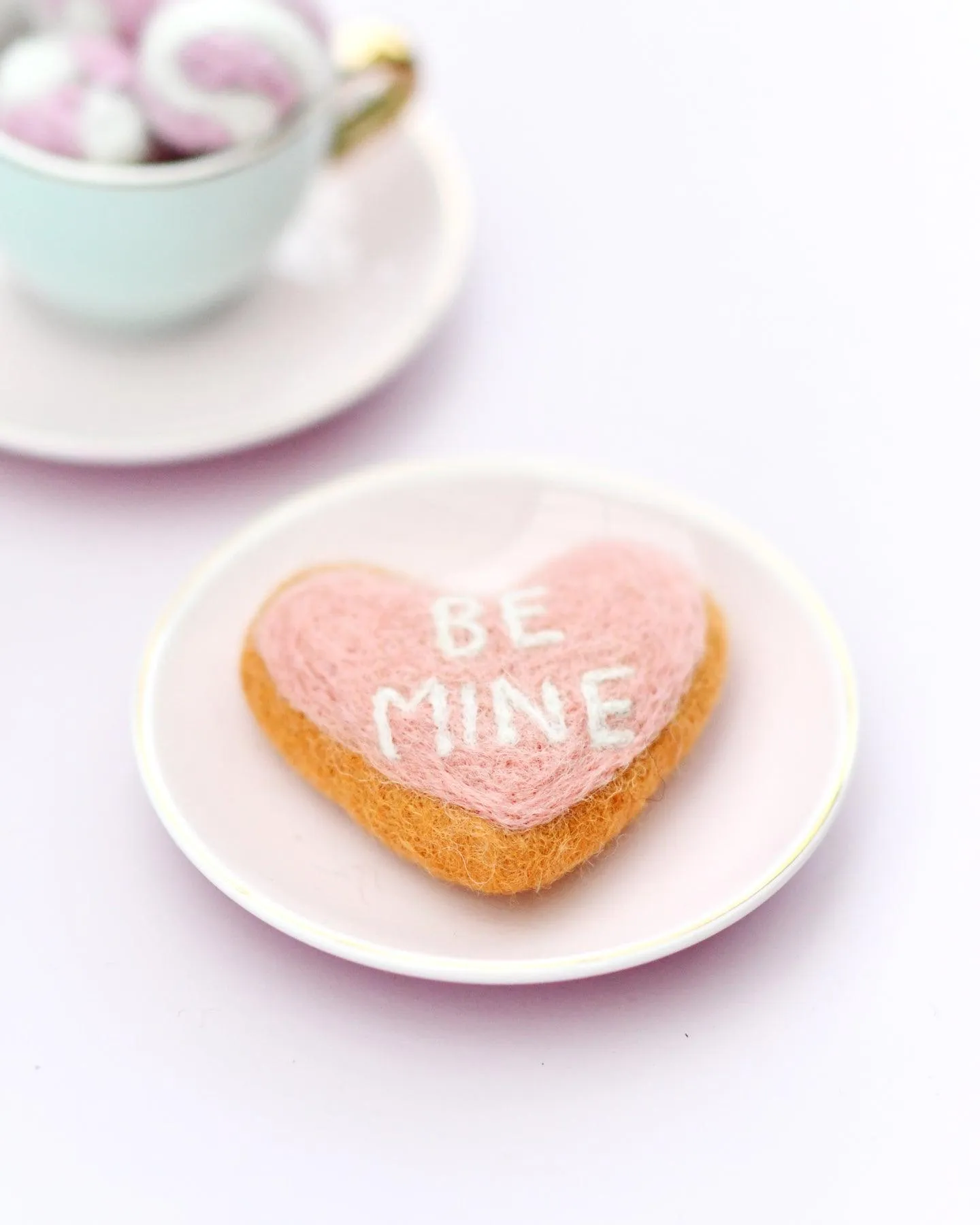 Felt "Be Mine" Heart Icing Cookie