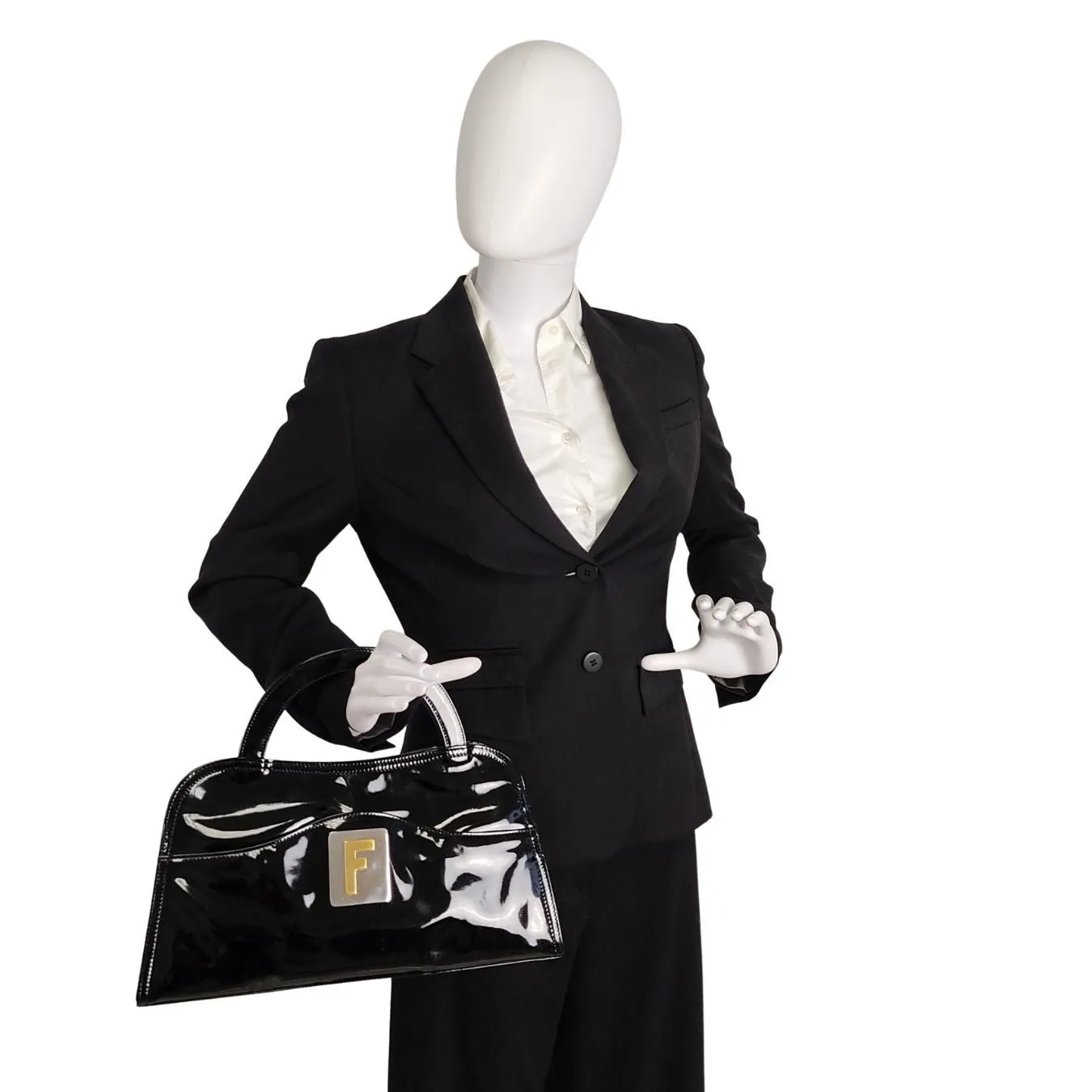 Fendi Fendi vintage handbag in black patent leather - '10s