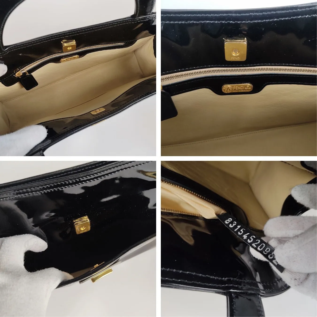 Fendi Fendi vintage handbag in black patent leather - '10s