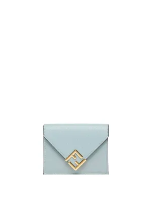FENDI Mini Leather Zip Around Wallet with Diamond Pattern