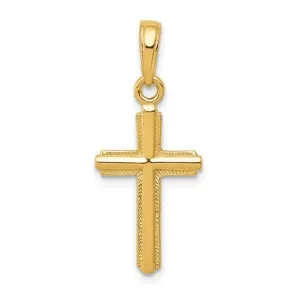 Flat Cross with Stripped Border Pendant