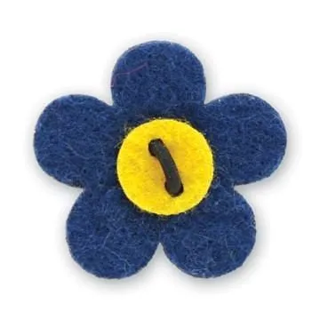 Flower Lapel Pin - Mission Blue with Huckleberry Yellow