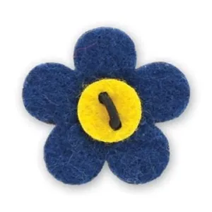 Flower Lapel Pin - Mission Blue with Huckleberry Yellow