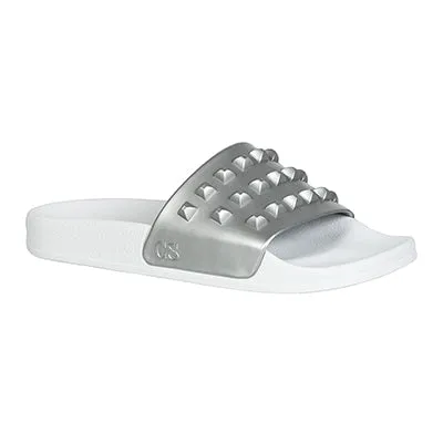 Franco White Slides - Metallic Jelly