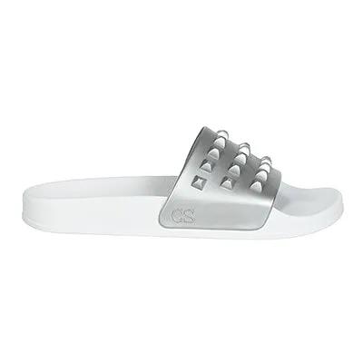 Franco White Slides - Metallic Jelly