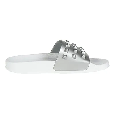 Franco White Slides - Metallic Jelly