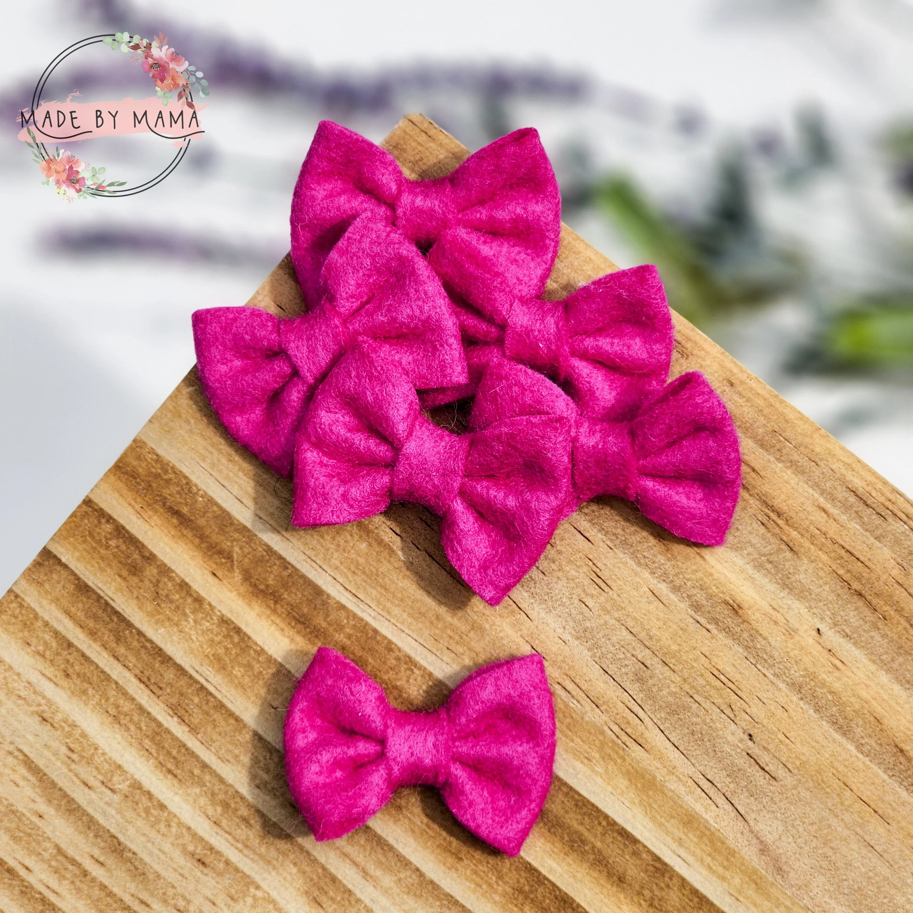 Fuchsia Felt Bow