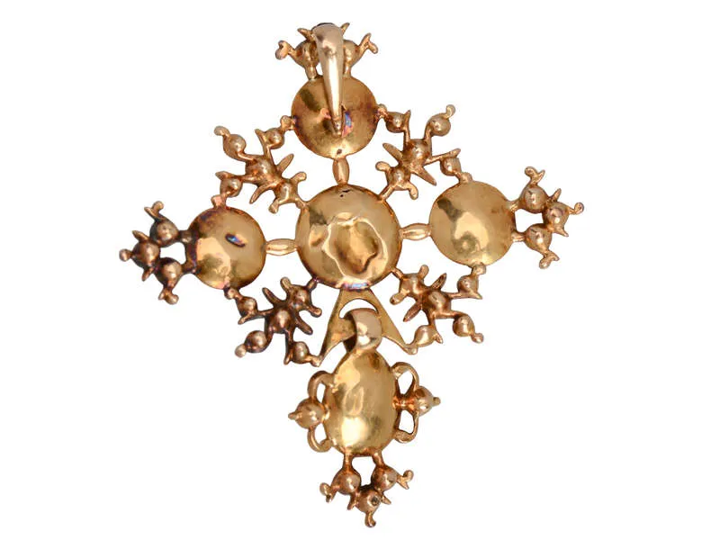 Georgian Black Dot Paste Rose Gold Pendant