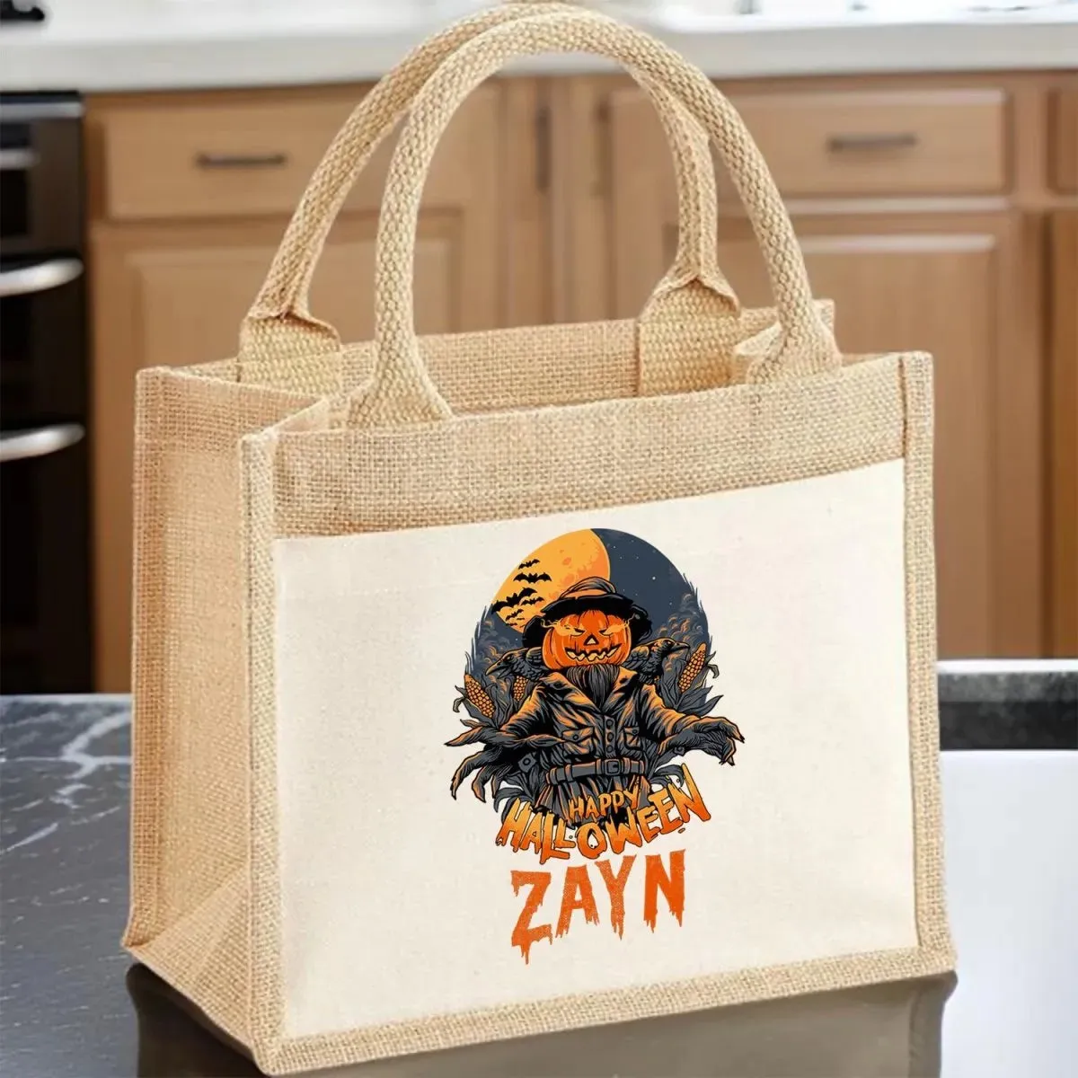 Gothic Halloween Party Tote - Spooky Pumpkin Design - For Boys & Family