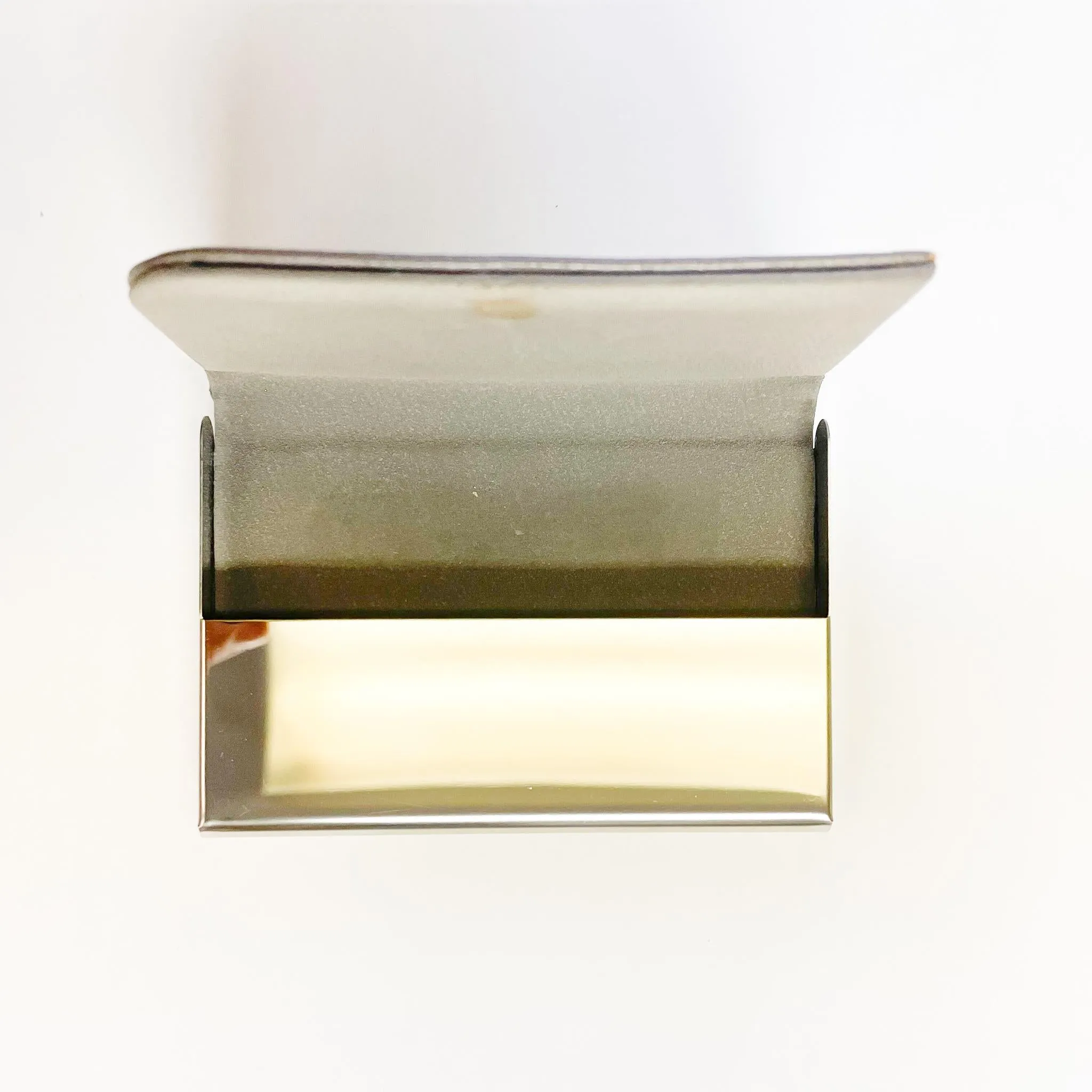 Grey Leatherette and Silver Card Case