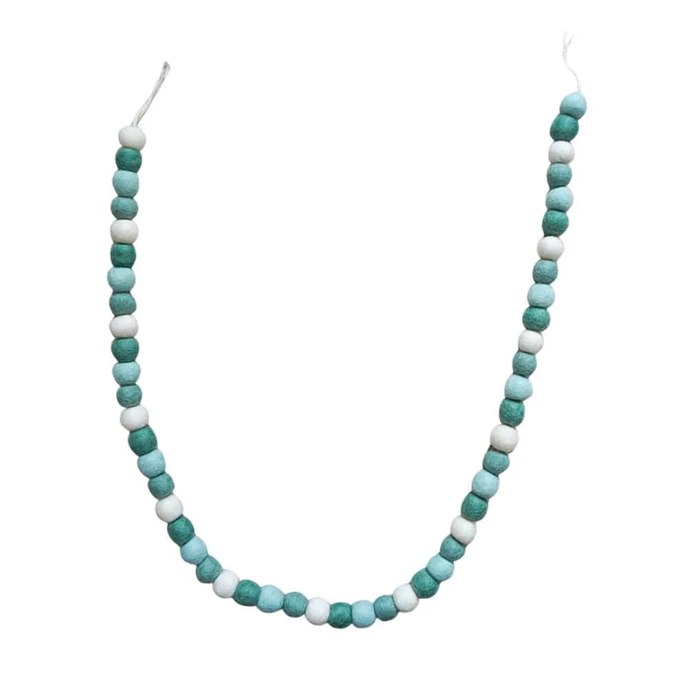 Hand Felted Ball Garland - Christmas Greens