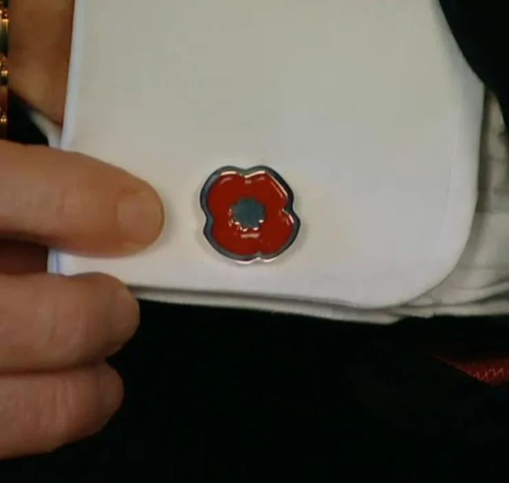 Handmade Sterling Silver Remembrance Poppy Cufflinks