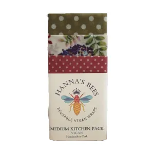 Hanna's Bees Vegan Wraps Medium Kitchen Pack