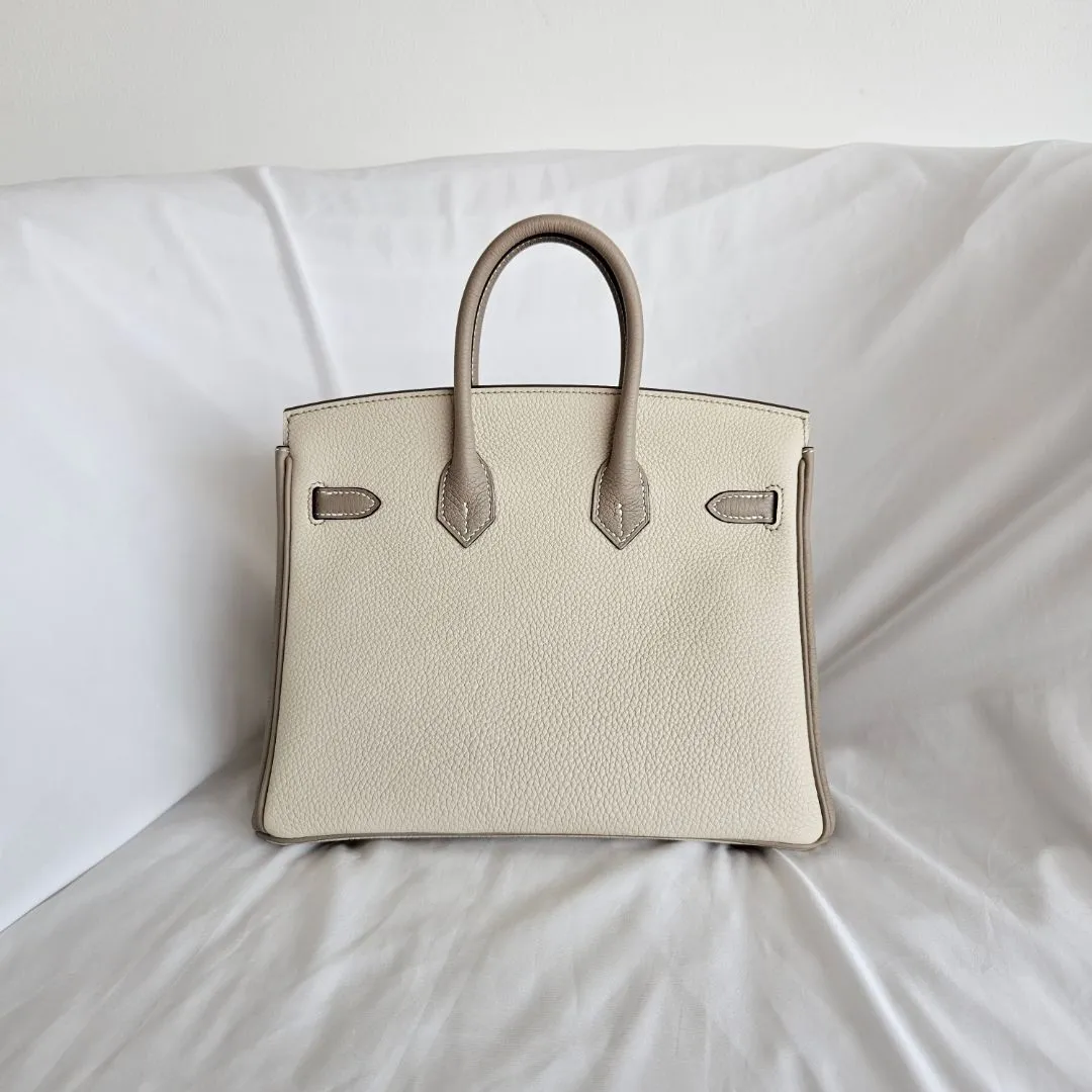 Hermès Birkin 25 HSS in Nata/Gris Tourterelle GHW