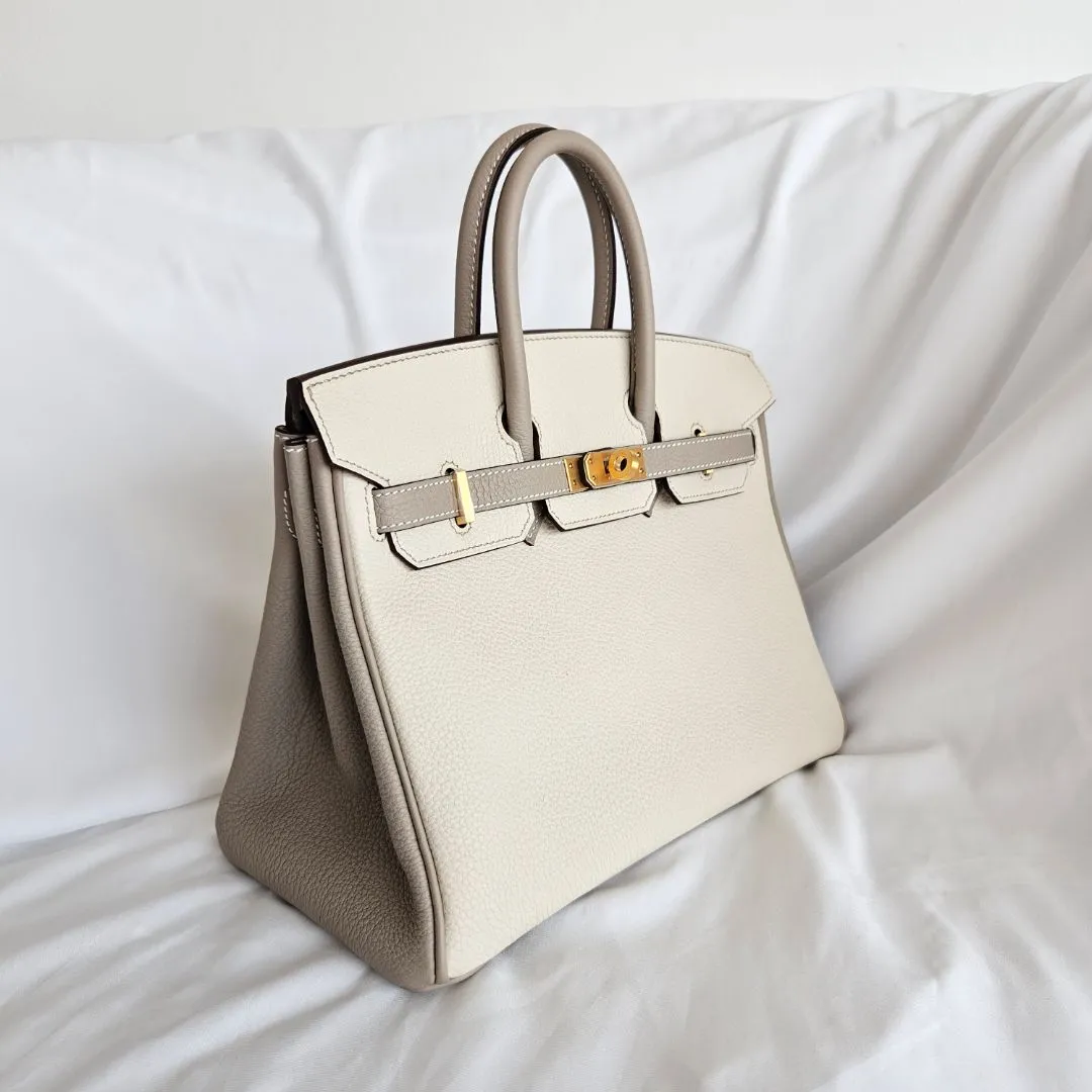 Hermès Birkin 25 HSS in Nata/Gris Tourterelle GHW