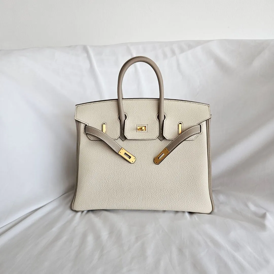 Hermès Birkin 25 HSS in Nata/Gris Tourterelle GHW