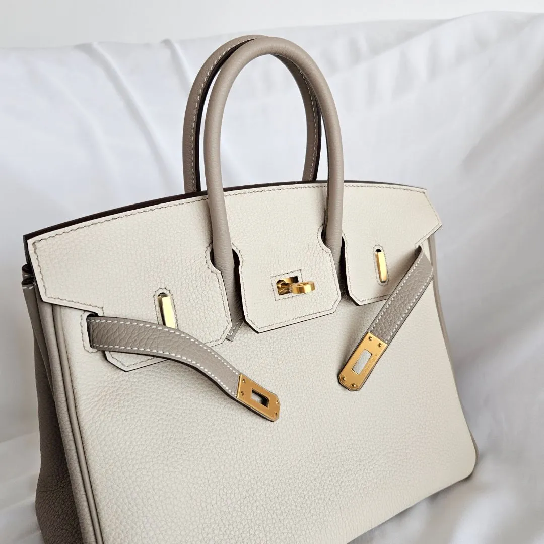 Hermès Birkin 25 HSS in Nata/Gris Tourterelle GHW