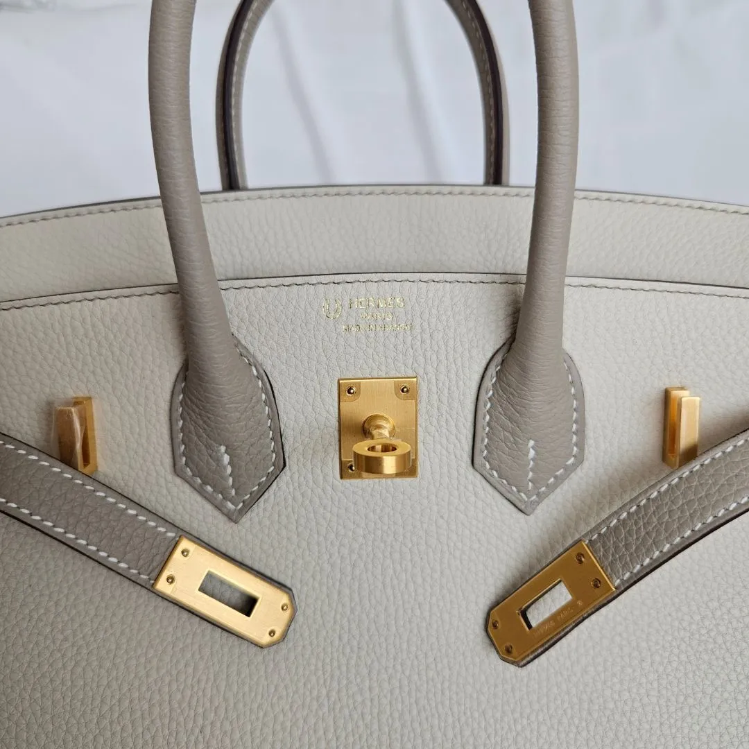Hermès Birkin 25 HSS in Nata/Gris Tourterelle GHW