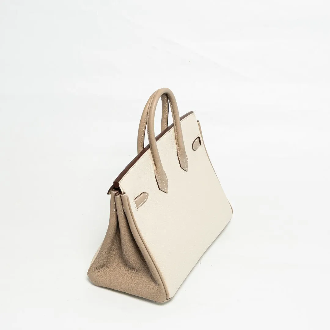 Hermès Birkin 25 HSS in Nata/Gris Tourterelle GHW